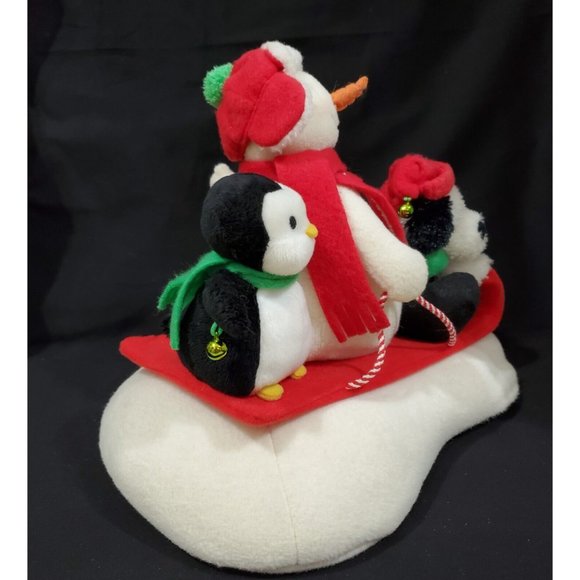 Hallmark Jingle Pals SNOW WHAT FUN SLEDDERS sing dance plush Snowman & penguins - Picture 6 of 9
